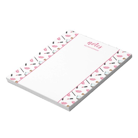 MAP EN LIPS ALS Grenzen met persoonlijke naam Notitieblok (Linkerzijde)