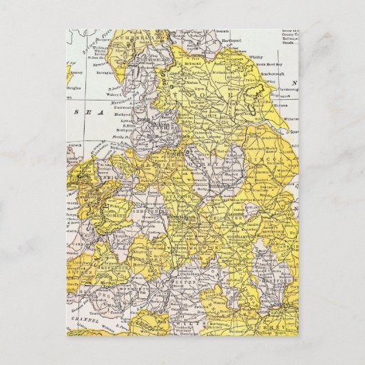MAP: ENGLAND & WALES BRIEFKAART (Voorkant)