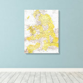 MAP: ENGLAND & WALES CANVAS AFDRUK (Insitu (Houten vloer))