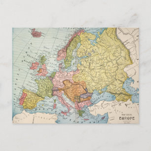 MAP: EUROPA, 1885 BRIEFKAART