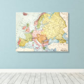 MAP: EUROPA, 1885 CANVAS AFDRUK (Insitu (Houten vloer))