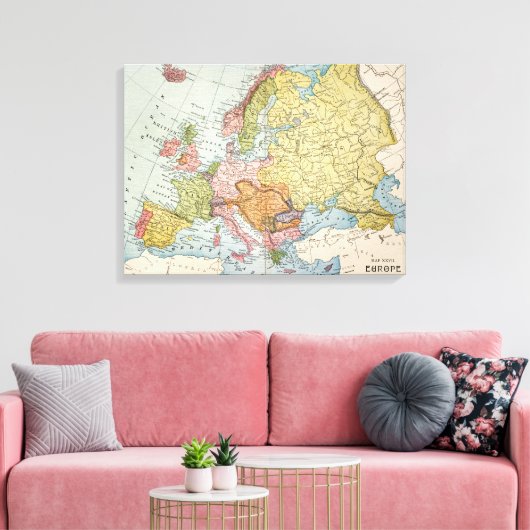 MAP: EUROPA, 1885 CANVAS AFDRUK (Insitu (Woonkamer))