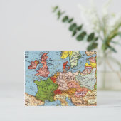 Map Europe France Scotland Ireland Meer Briefkaart (Staand voorkant)