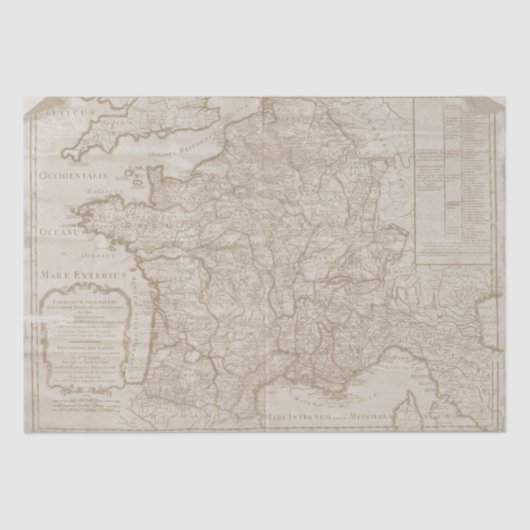 Map Frankrijk  ontkoppeling Tissuepapier (Voorkant)