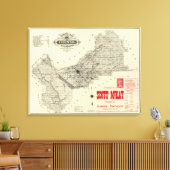 Map Fresno County, Californië Canvas Afdruk (Insitu (Woonkamer))