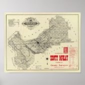 Map Fresno County, Californië Poster (Voorkant)