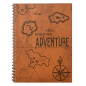 Map Geography Adventure Monogram Travel Notitieboek (Voorkant)