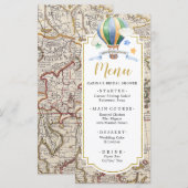 Map Hot Air Ballon Adventure Baby shower Menu (Voorkant / Achterkant)