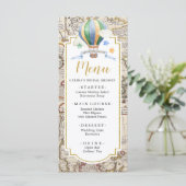 Map Hot Air Ballon Adventure Baby shower Menu (Staand voorkant)