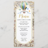 Map Hot Air Ballon Adventure Baby shower Menu (Voorkant)