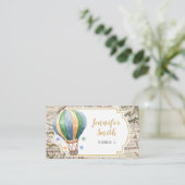  Map Hot Air Ballon Adventure Baby shower Plaatskaartje (Staand voorkant)