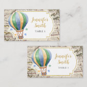 Map Hot Air Ballon Adventure Baby shower Plaatskaartje (Voorkant / Achterkant)