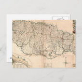 MAP: JAMAICA, 1755 2 BRIEFKAART (Voorkant / Achterkant)