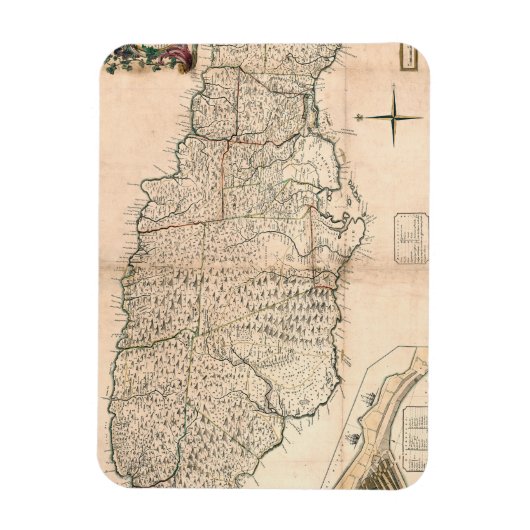 MAP: JAMAICA, 1755 2 MAGNEET (Verticaal)