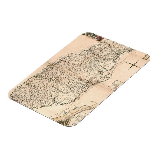 MAP: JAMAICA, 1755 2 MAGNEET (Linkerzijde)