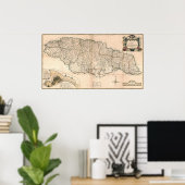 MAP: JAMAICA, 1755 2 POSTER (Thuiskantoor)