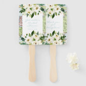 Map met Flowers Travel Theme Weddenschap of Party Handwaaier (Voorkant en achterkant)