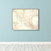 Map Mexico en Texas Canvas Afdruk (Insitu (Houten vloer))