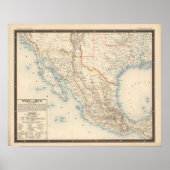 Map Mexico en Texas Poster (Voorkant)