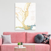 MAP: MISSISSIPPI RIVER, 1861 CANVAS AFDRUK (Insitu (Woonkamer))