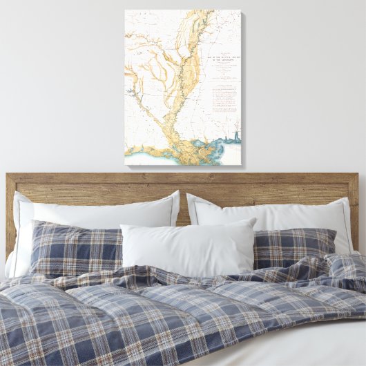 MAP: MISSISSIPPI RIVER, 1861 CANVAS AFDRUK (Insitu (Slaapkamer))
