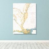 MAP: MISSISSIPPI RIVER, 1861 CANVAS AFDRUK (Insitu (Houten vloer))