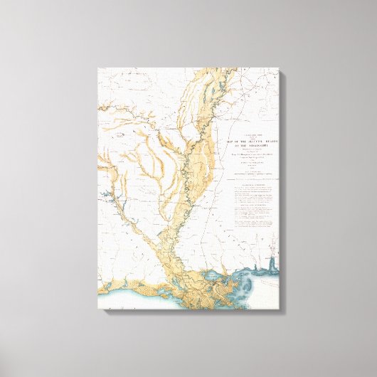 MAP: MISSISSIPPI RIVER, 1861 CANVAS AFDRUK (Voorkant)