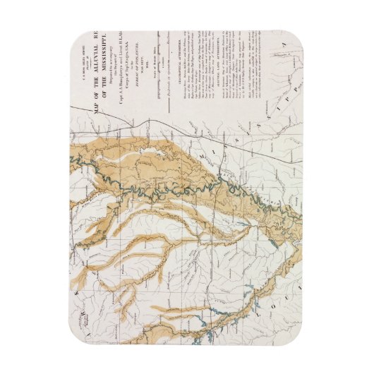 MAP: MISSISSIPPI RIVER, 1861 MAGNEET (Verticaal)