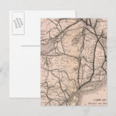 Map Montreal en Boston Air Line Briefkaart (Voorkant / Achterkant)