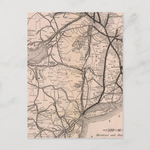 Map Montreal en Boston Air Line Briefkaart