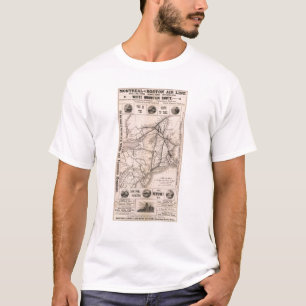 Map Montreal en Boston Air Line T-shirt