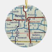  map Nevada MO Keramisch Ornament (Voorkant)
