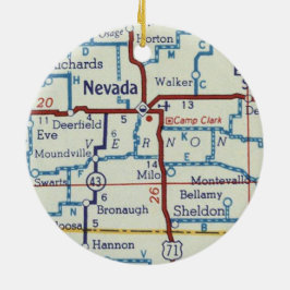  map Nevada MO Keramisch Ornament