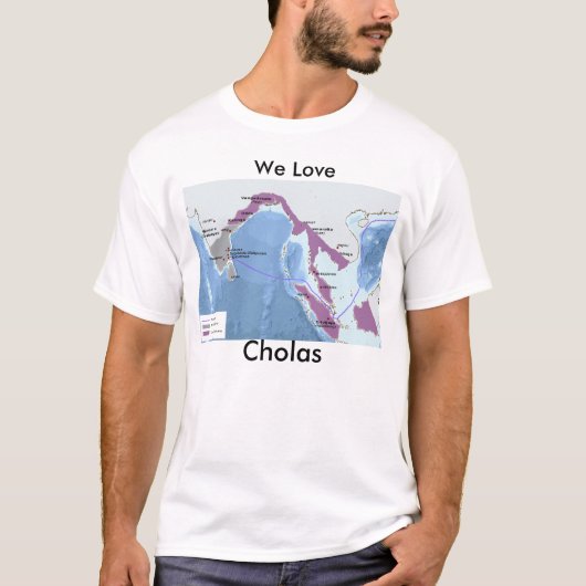 map_new, We Love, Cholas, tamils T-shirt (Voorkant)