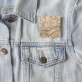 Map New York Central en Hudson River Railroad Vierkante Button 5,1 Cm (In situ)