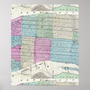 Map New York City Central Park Poster