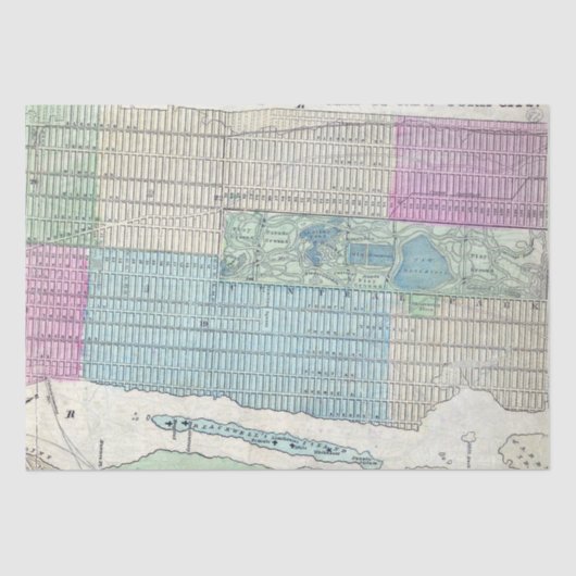 Map New York City Central Park Tissuepapier (Voorkant)
