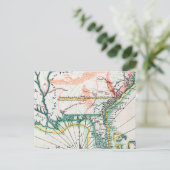 Map: North America, 1742 Briefkaart (Staand voorkant)