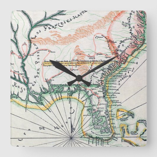 Map: North America, 1742 Vierkante Klok (Voorkant)