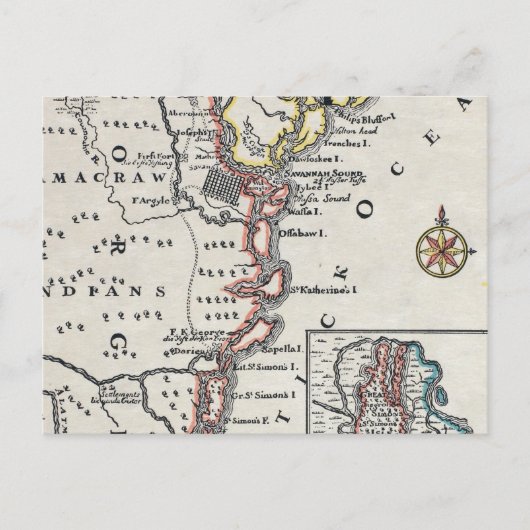 Map: North America, C1700 Briefkaart (Voorkant)
