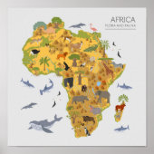 Map of Africa | Flora & Fauna Poster (Voorkant)