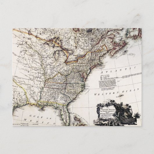 MAP OF AMERICA, 1809 BRIEFKAART (Voorkant)