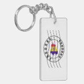 Map of Andorra, Postal Passport Stamp Sleutelhanger (Voorkant Links)