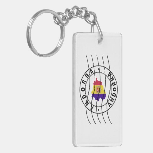 Map of Andorra, Postal Passport Stamp Sleutelhanger (Voorkant Links)