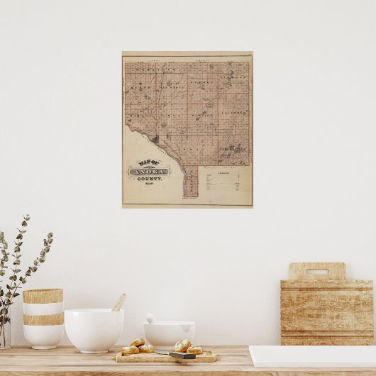 Map of Anoka County, Minnesota Poster (Keuken)