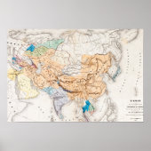 Map of Asia | Time of Kublai Khan Poster (Voorkant)