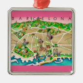  Map of Barcelona Spain Metalen Ornament (Voorkant)