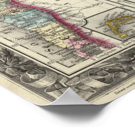 Map Of Brazil, Bolivia, Paraguay, And Uruguay Poster (Hoek)