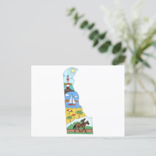 Map Of Delaware Sea Beach National Parks Briefkaart