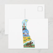 Map Of Delaware Sea Beach National Parks Briefkaart (Voorkant / Achterkant)